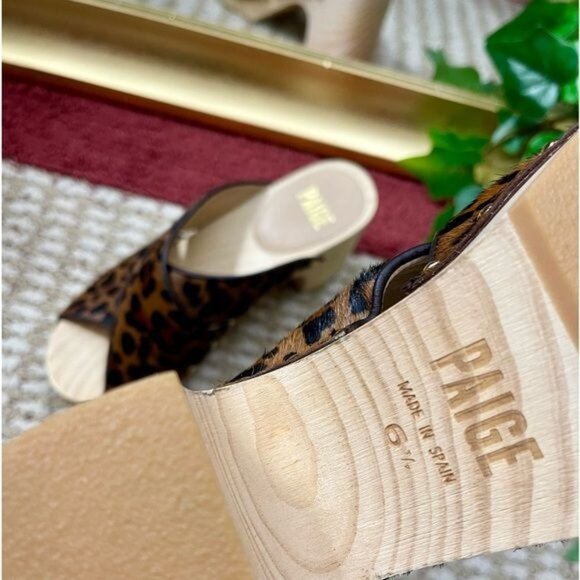 PAIGE Jules Crisscross Platform Sandals in Leopard Print 6.5 - Picture 10 of 10